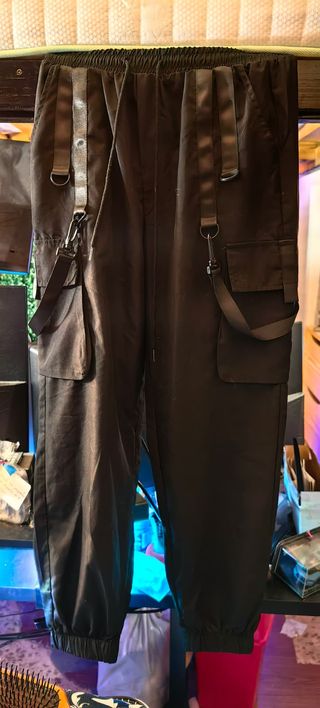 Pantalones Cargo Negros Hombre