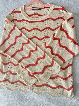 Jersei ZARA Beige y naranja