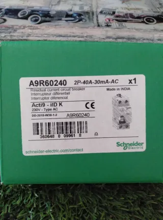 Interruptor Diferencial Schneider A9R60240 2P 40A