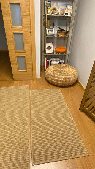 3 tappeti in corda beige e marrone