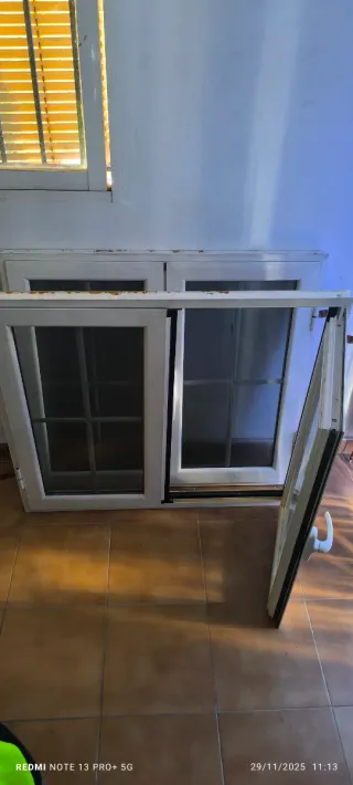 2 Ventanas Aluminio Doble Cristal y rejas