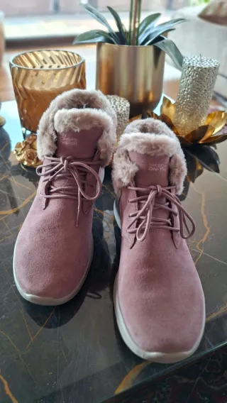 Skechers stivaletti rosa con pelliccia