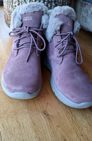 Skechers stivaletti rosa con pelliccia