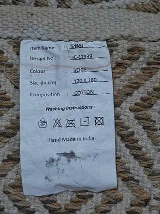 Tappeto EYASI Beige Cotone 120x180