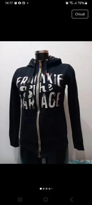 Felpa con zip Frankie Garage donna blu marino