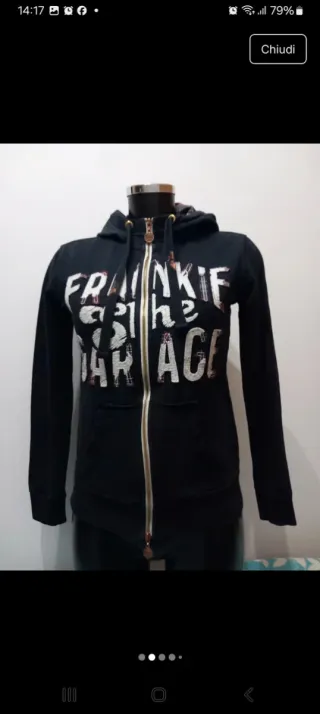 Felpa con zip Frankie Garage donna blu marino