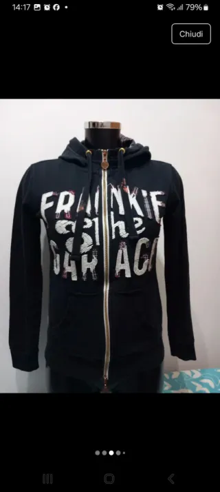 Felpa con zip Frankie Garage donna blu marino