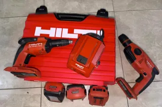 Kit Hilti Pladur (taladro, martillo, baterías)
