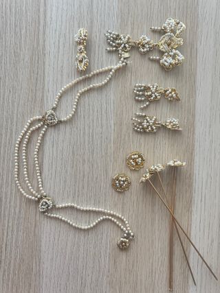 Aderezo Fallera Niña Perlas y Oro