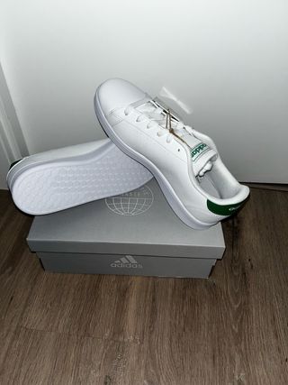 Adidas Zapatillas Blancas y Verdes Talla 38 2/3