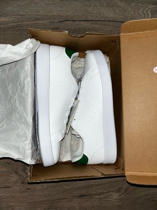 Adidas Zapatillas Blancas y Verdes Talla 38 2/3
