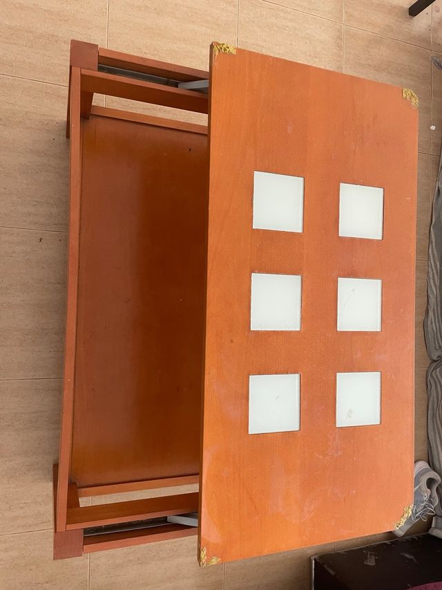 Mesa de centro madera y cristal