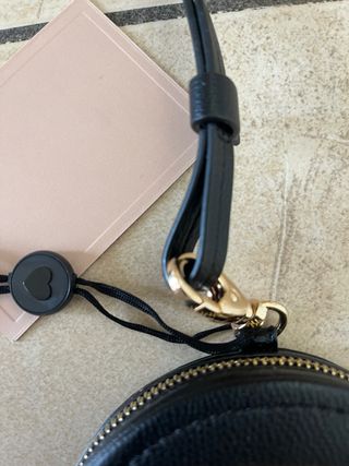 Portamonete rotondo Twinset nero con logo