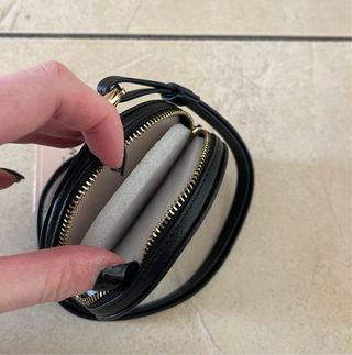 Portamonete rotondo Twinset nero con logo