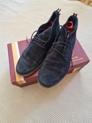 Zapatos de ante azul marino