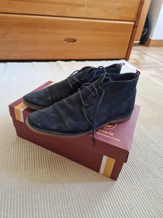 Zapatos de ante azul marino