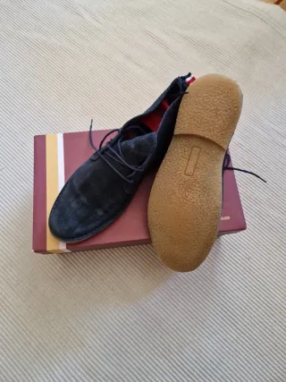 Zapatos de ante azul marino