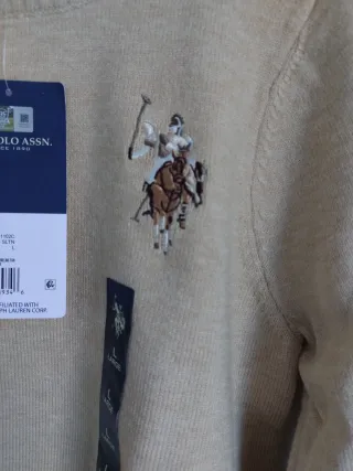 Polo Assn. Jersey fino punto beige Talla L