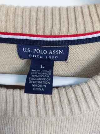 Polo Assn. Jersey fino punto beige Talla L