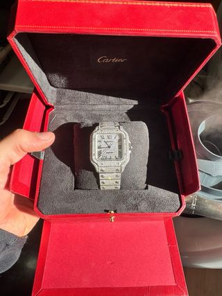 Cartier Santos Full Iced 25 Quilates Diamantes