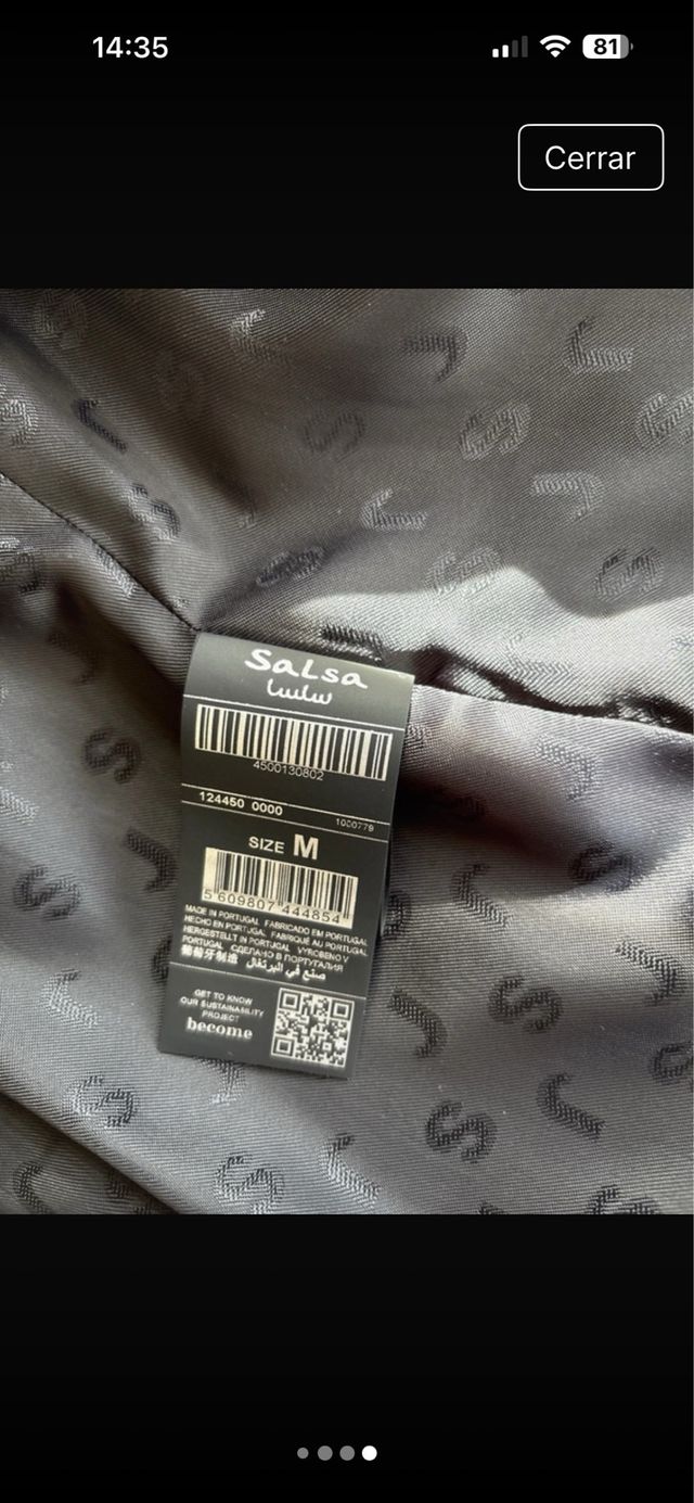 Abrigo Salsa Negro Talla M