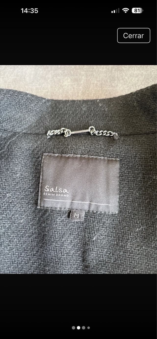 Abrigo Salsa Negro Talla M