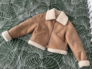 Chaqueta efecto ante forro pelo Talla M