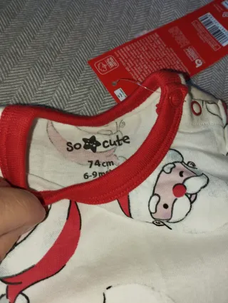 Body Manga Larga Papá Noel 6-9 meses