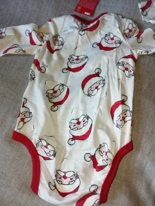 Body Manga Larga Papá Noel 6-9 meses