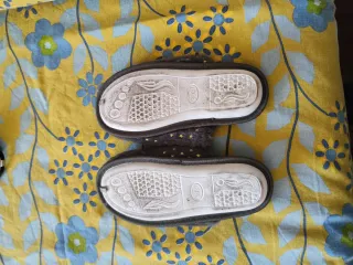 Pantofole Labiel donna grigie con stelle oro