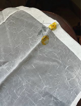 Tende cotone con fiori gialli