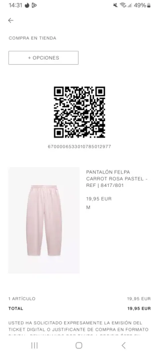 Conjunto chándal Zara rosa bebé