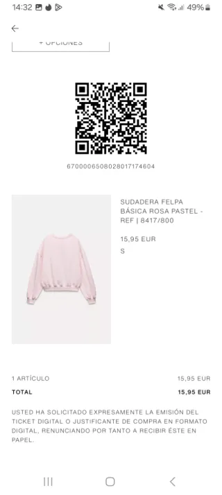 Conjunto chándal Zara rosa bebé