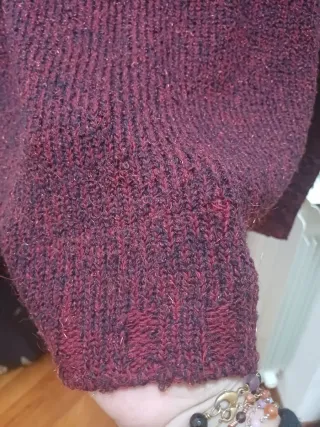 Cardigan bordeaux con lurex