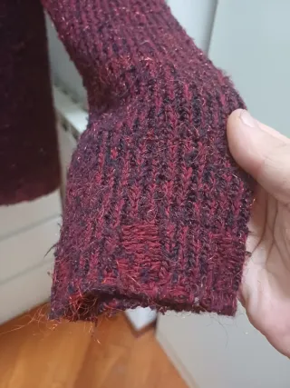 Cardigan bordeaux con lurex