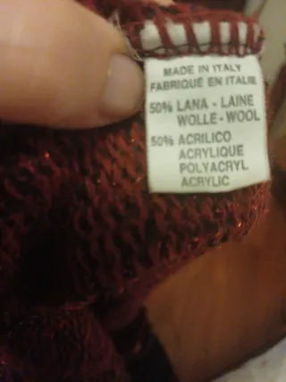 Cardigan bordeaux con lurex