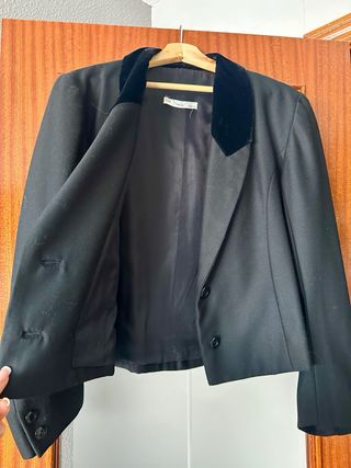 Blazer Esmoquin Mujer Negro
