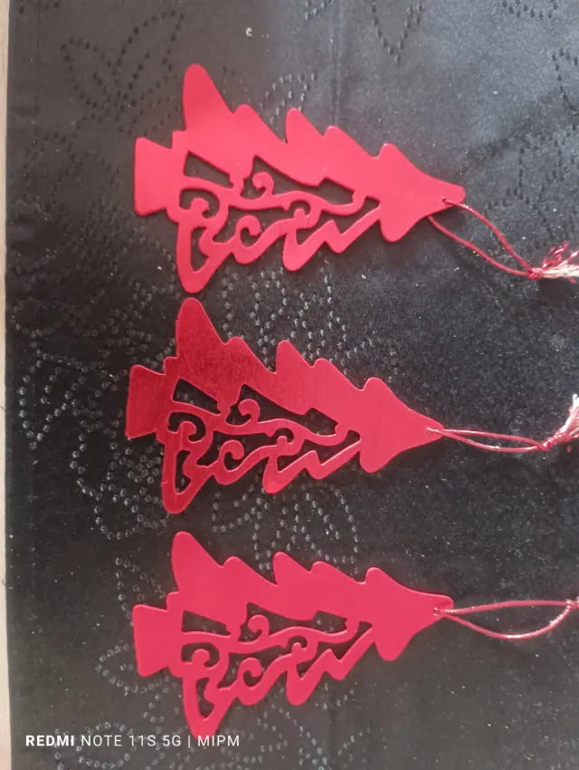 3 adornos árbol Navidad rojos