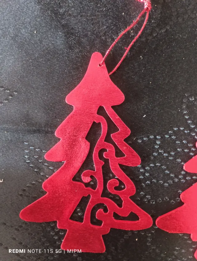 3 adornos árbol Navidad rojos