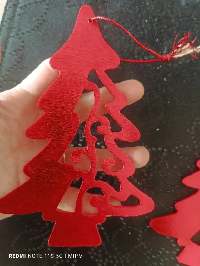 3 adornos árbol Navidad rojos