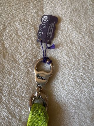 Pulsera Ciclón Plata y Tela Verde