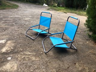 2 Sedie da Spiaggia Pieghevoli Blu