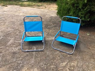 2 Sedie da Spiaggia Pieghevoli Blu