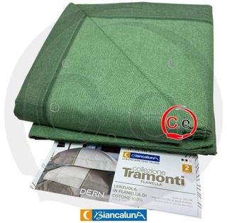 Biancaluna Lenzuola Tramonti Flanella Verde