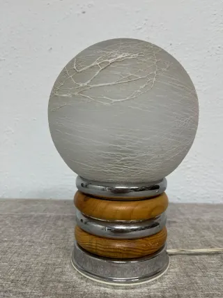 Lámpara Vintage Space Age Madera y Metal