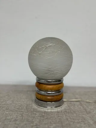 Lámpara Vintage Space Age Madera y Metal