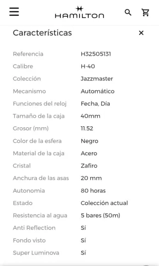 Reloj Hamilton Jazzmaster H-32505131