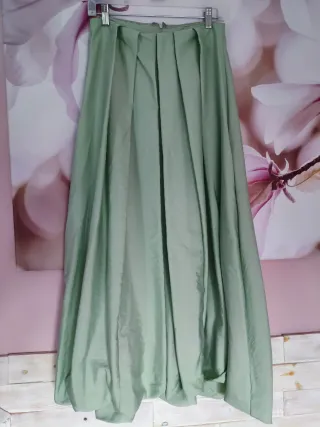 Vestido palabra de honor verde largo