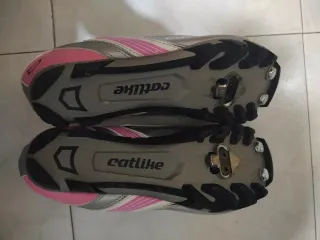 Zapatillas Ciclismo Catlike Blancas y Plateadas