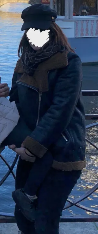 Chaqueta Aviador Forrada Marrón y Negra